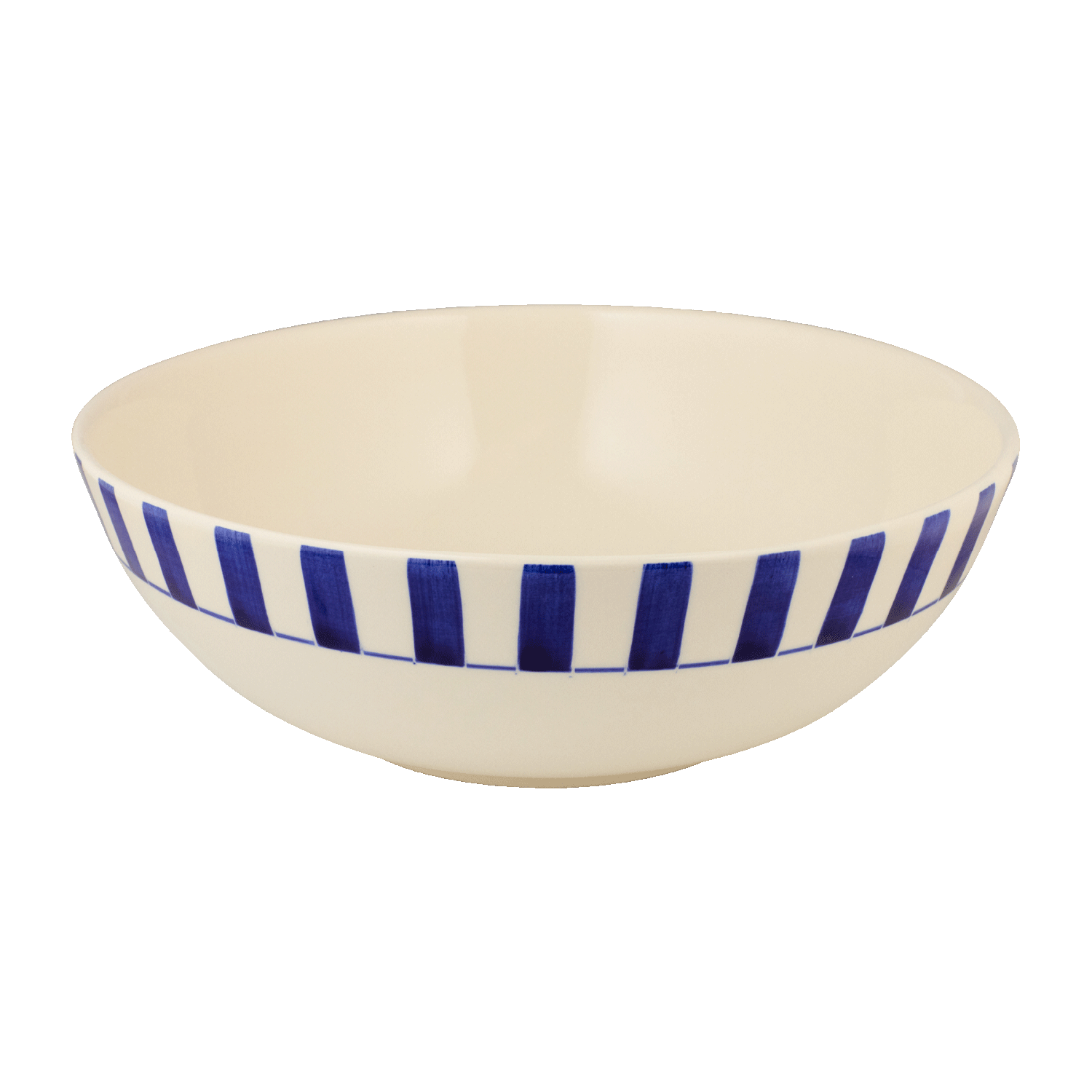 Navy Blue Stripes Salad Bowl