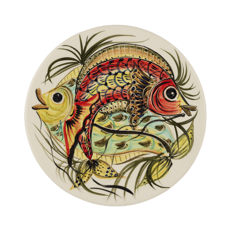 Red Aldo Fish Dinner Plate