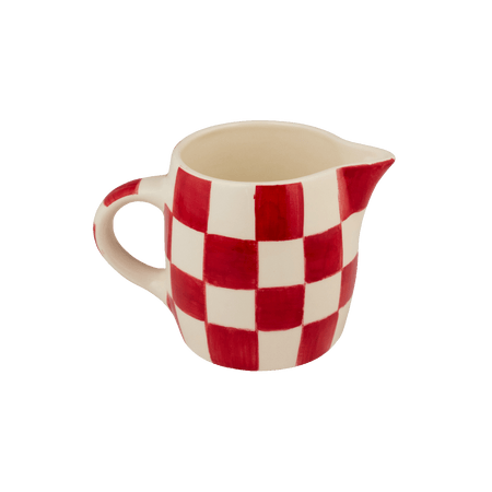 Red Checks Milk Jug