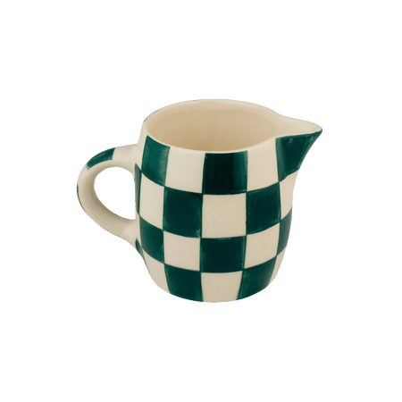 Green Checks Milk Jug