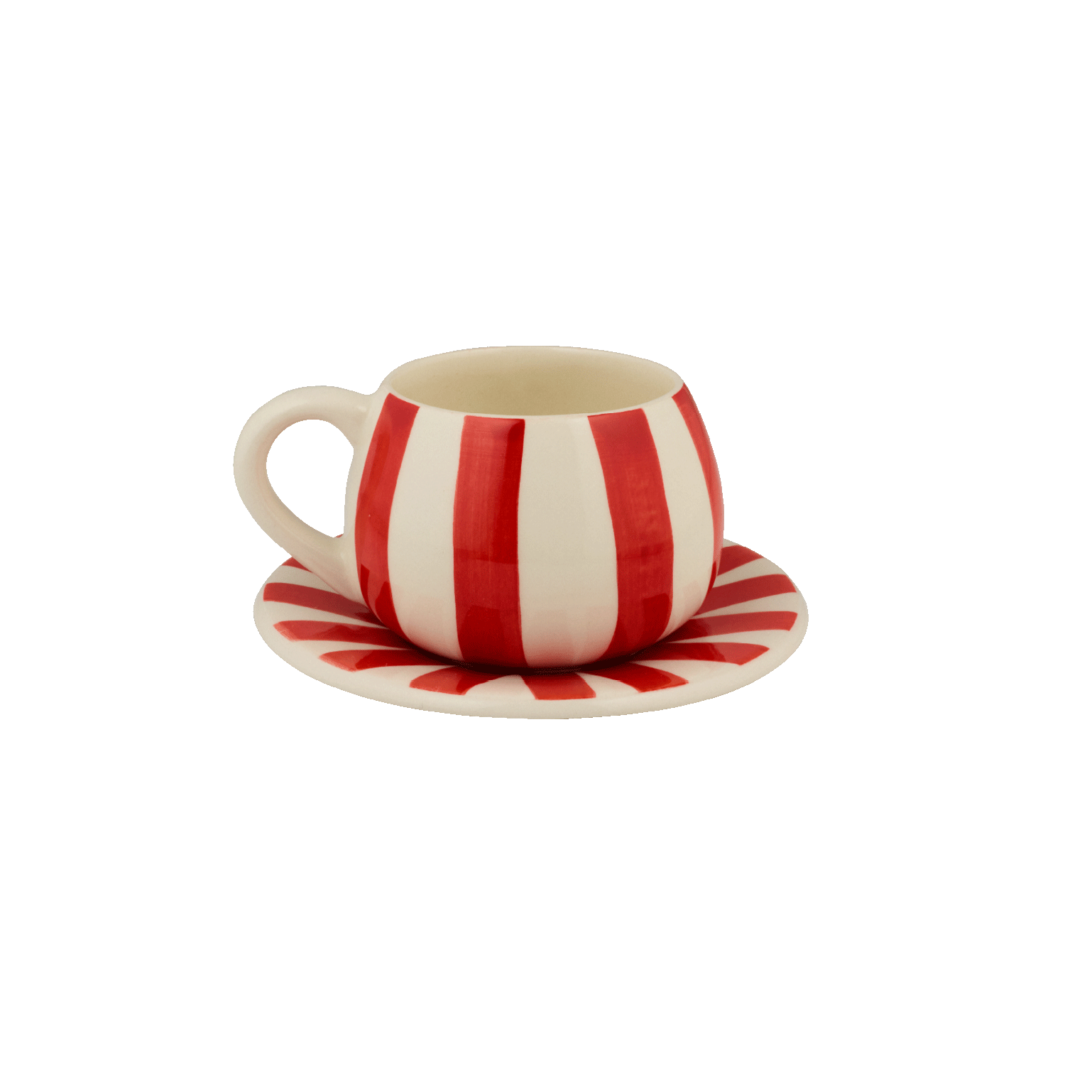 Red Stripes Coffee Cup & Saucer