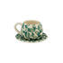Green Scroll Coffee Cup & Saucer