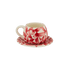 Red Scroll Coffee Cup & Saucer