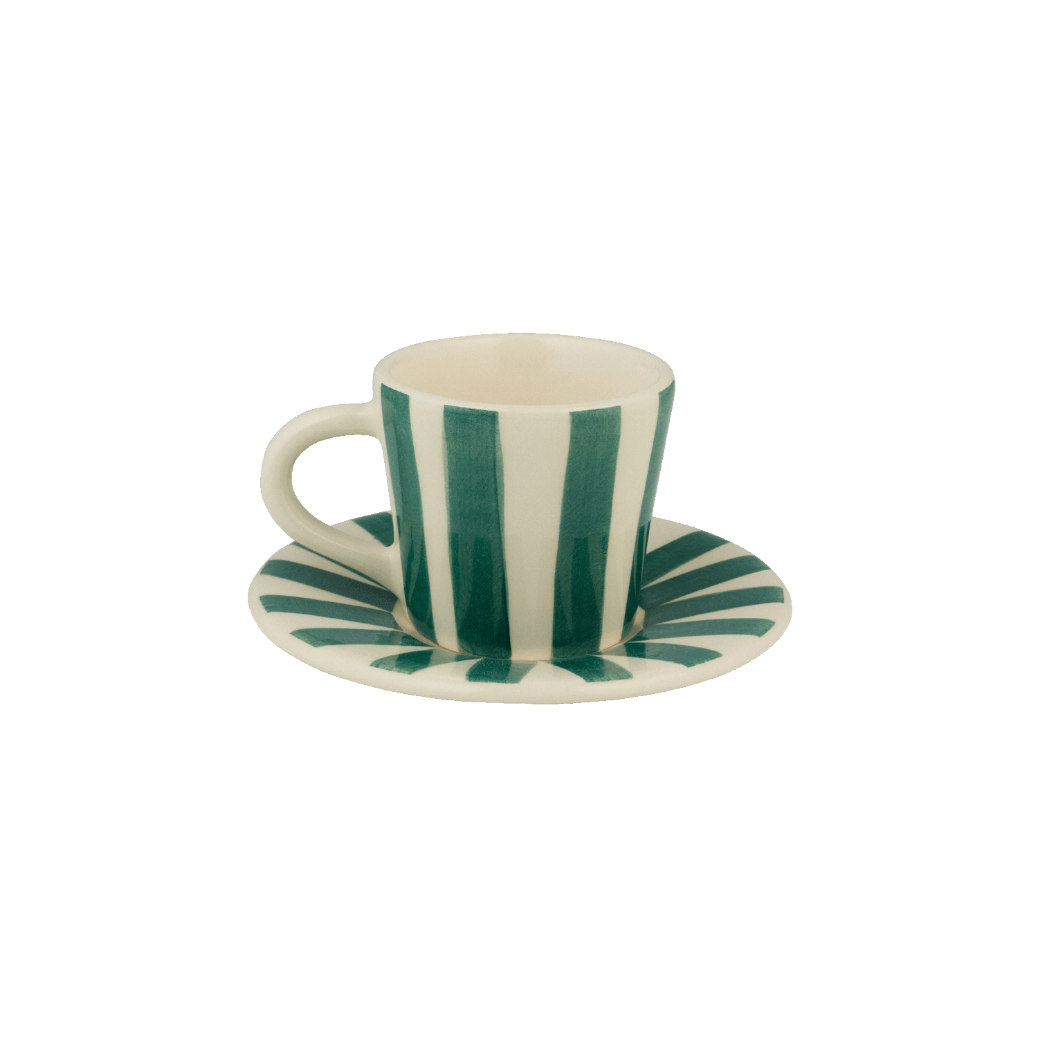 Green Stripes Espresso Cup & Saucer
