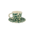 Green Scroll Espresso Cup & Saucer