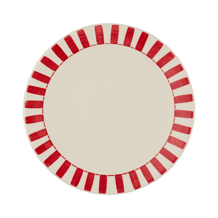 Red Stripes Dinner Plate