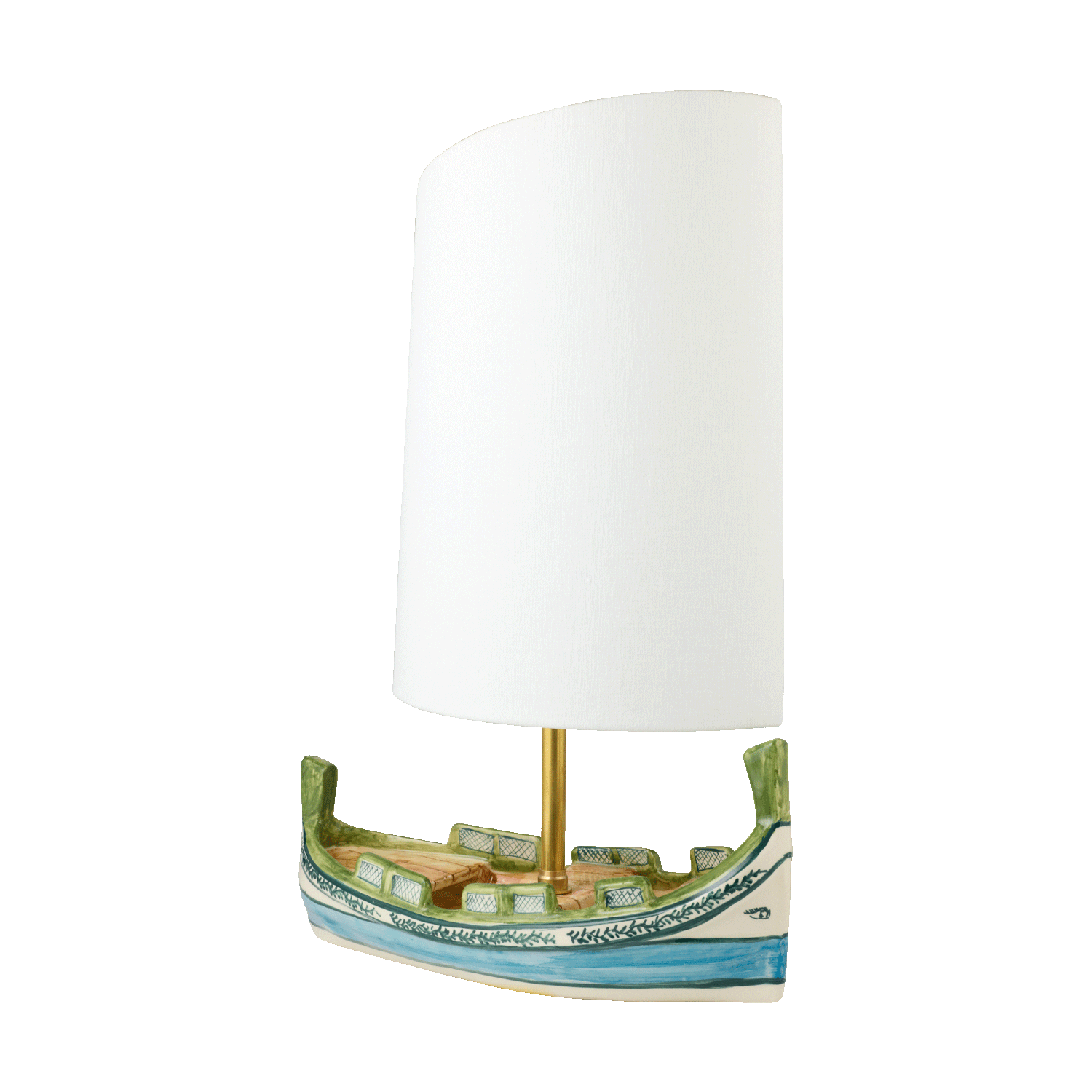Luzzu Boat Lamp with Sail Lampshade