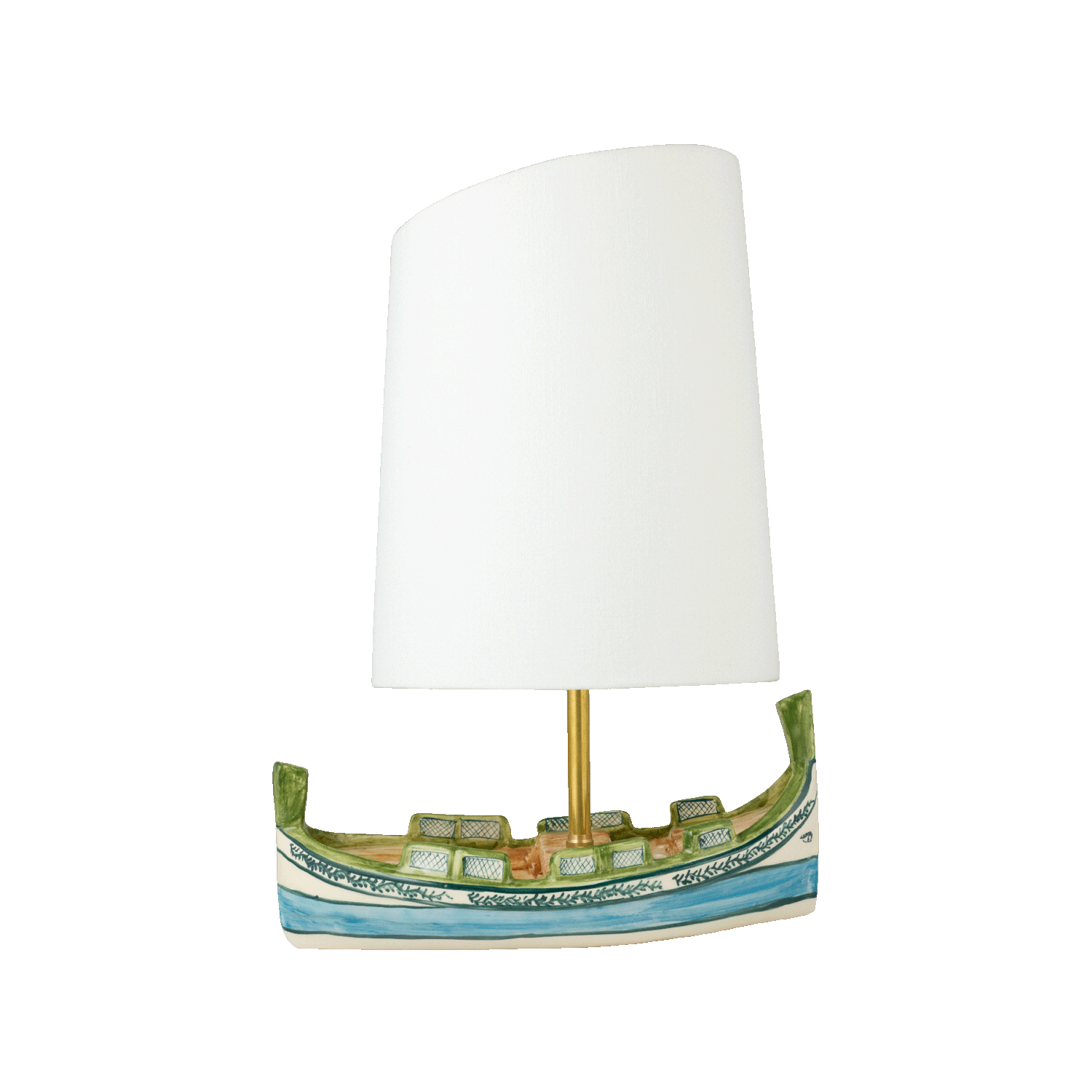 Luzzu Boat Lamp with Sail Lampshade
