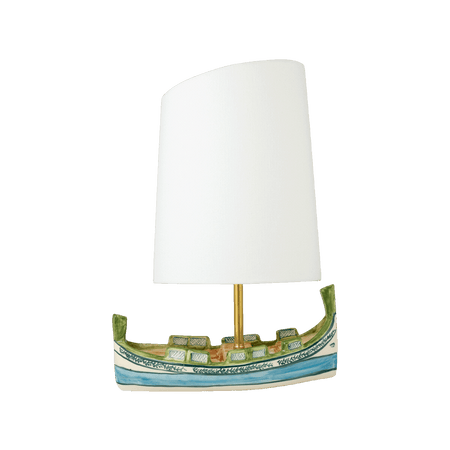 Luzzu Boat Lamp with Sail Lampshade