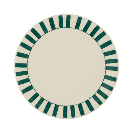 Green Stripes Dinner Plate