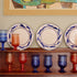 Handblown Indigo Spiral Wine Glass