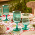 Handblown Cyan Spiral Wine Glass