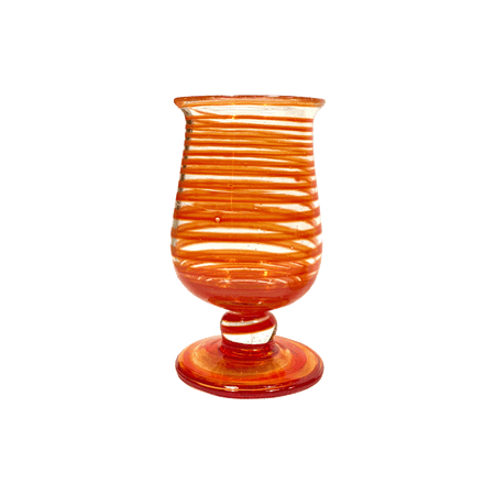 Handblown Ruby Spiral Water Glass
