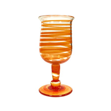 Handblown Ruby Spiral Wine Glass