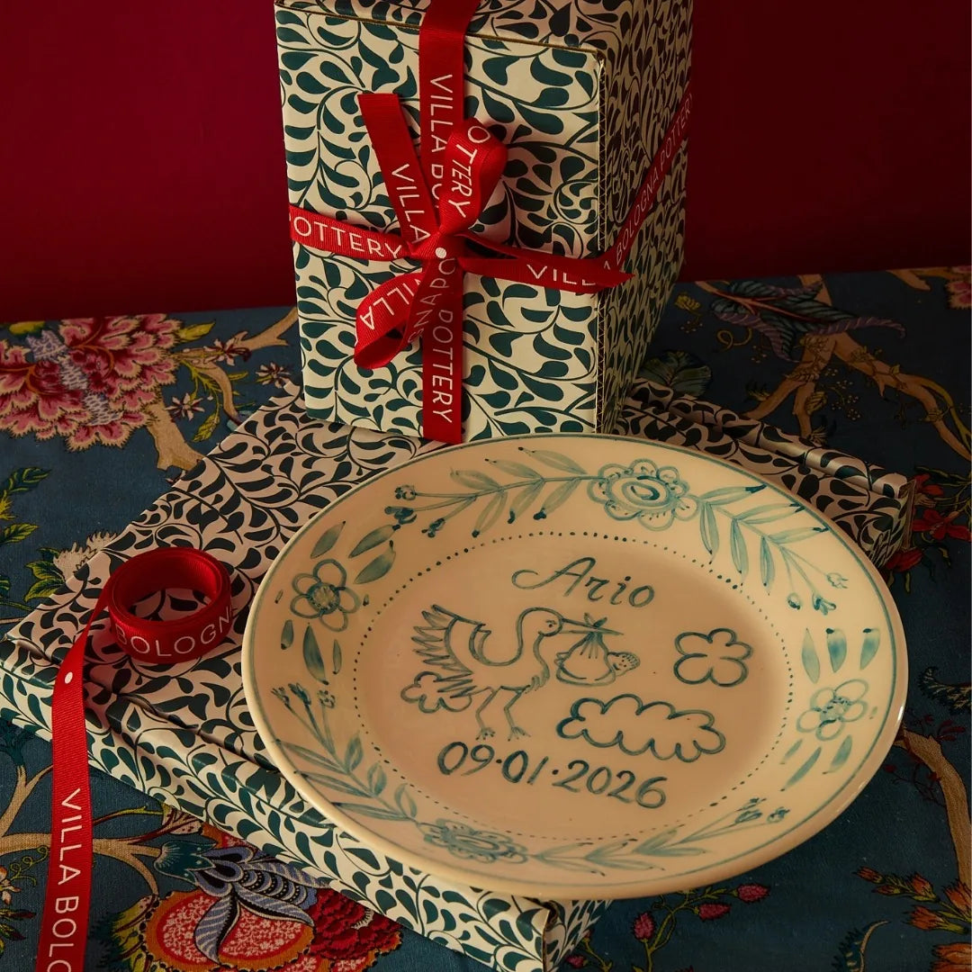 Personalised Teal Birth Plate