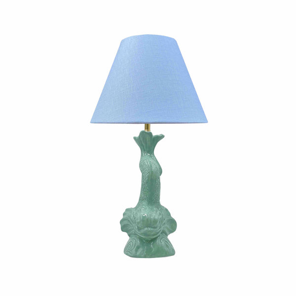 Small Empire Linen Lampshade 25cm in Light Blue