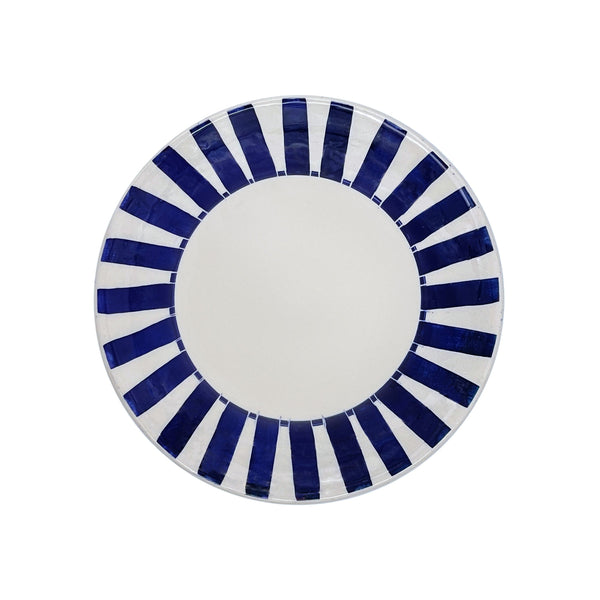 Side Plate in Navy Blue, Stripes