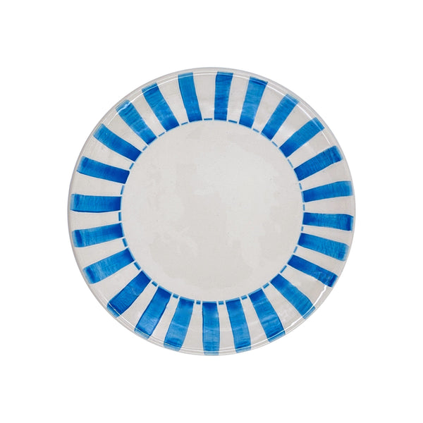 Side Plate in Light Blue, Stripes