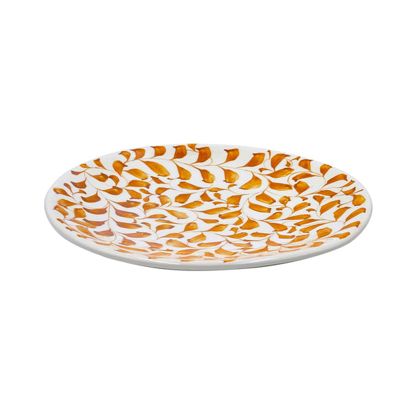 Dinner Plate in Yellow, Scroll