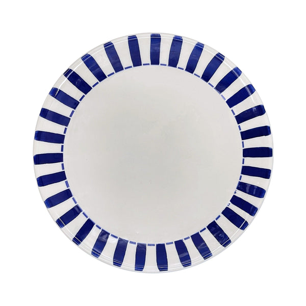 Dinner Plate in Navy Blue, Stripes