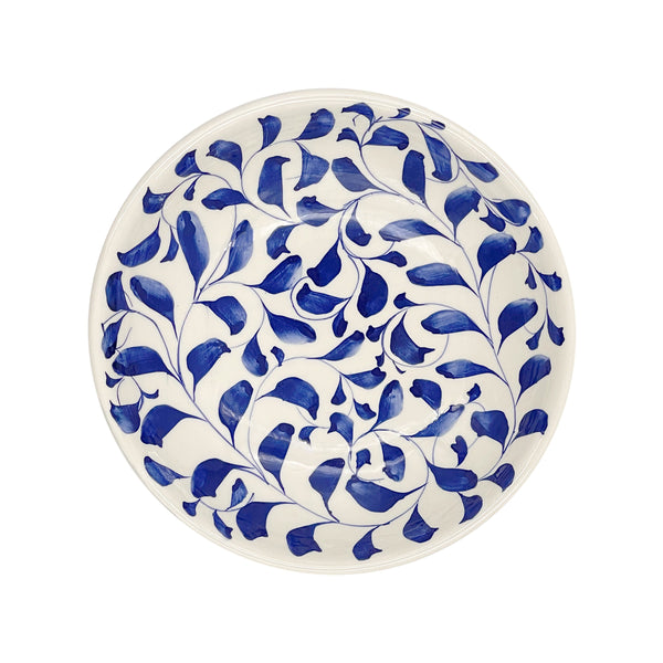 Pasta Bowl in Navy Blue, Scroll