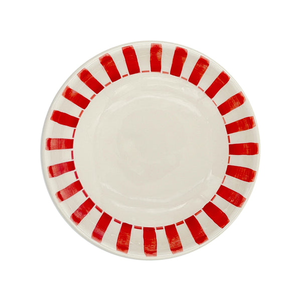Pasta Bowl in Red, Stripes