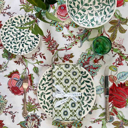 Green Scroll Side Plates (Set of 4)