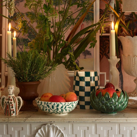 Large Green Scroll Bowl